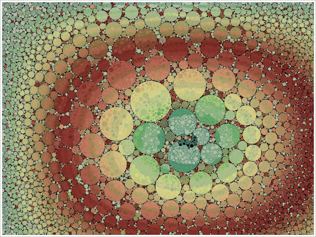 Recursive circle packing with animation